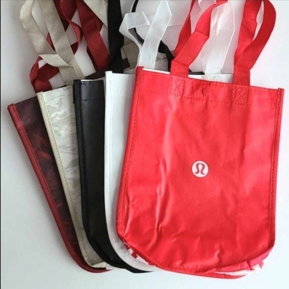 Lululemon 5 Reusable Collectible Totes Red White Black Olympic Beige  Burgundy